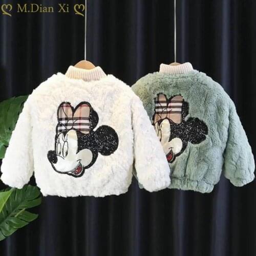 Baby Girl Winter Jacket, Lamb Wool Coat, Childrens Warm Jacket, Fleece Childrens Mickey Coat, Girls Loose Coat, Baby Coat