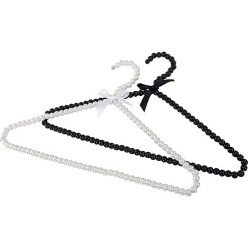 1PC Fashion Clothes Hanger Portable Pearl Hangers ABS Non Slip Coat Clothes Household Kids Pants Hangers Organizer