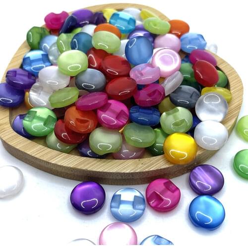 12mm 30/50pcs/lots Child Clothes Candy Color Eye Cat Stone Resin Button Shirt button/Sewing DIY Crafts