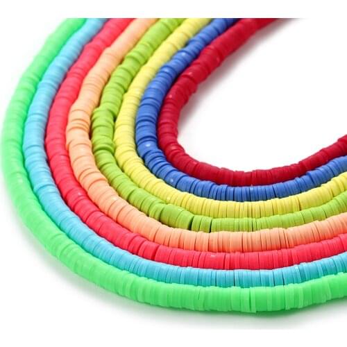 8mm Flat Round Boho African Disc Soft Clay Beads Mixed Colors Chip Disk Spacer Beads For DIY Jewelry Making Accessories