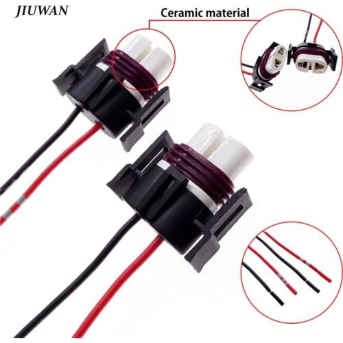 2 Pcs H8 H9 H11 Ceramic Female Socket Wiring Harness Adapter Wire Connector For Car Headlight Cable Plug Resistant Temperature