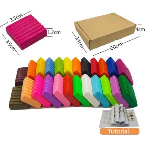 24pcs Diy Polymer Clay Baking Hand Casting Kit Puzzle Modeling Baby Handprint Slime Slimes Lizun Fun Toy For Children Education