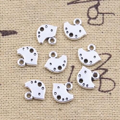 30pcs Charms Little Lovely Bird 9x10mm Antique Silver Color Pendants Making DIY Handmade Tibetan Finding Jewelry