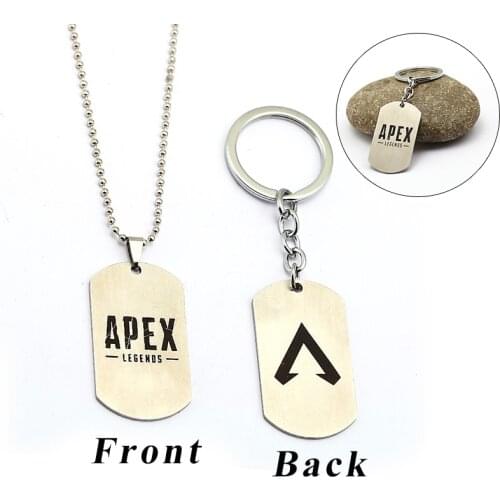 Game Apex Legends Keychain Stainless Steel Metal Key Ring Necklace For Bag Pendant Men Jewelry Llaveros Hombre Accessories