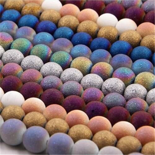 8mm 72pcs/lot Matte beads multi color round spacer bead Glass Beads For Bracelet Necklace Earrings jewelry Making Findings