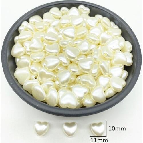 30pcs Love Heart Beads Imitation Pearls Acrylic Beads Jewelry Making Loose Spacer Beads DIY Necklace Bracelet