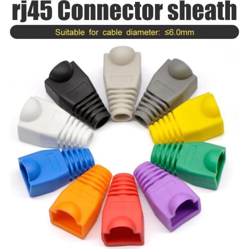 CNCOB 100 Pcs Colorful CAT5E CAT6 RJ45 Ethernet Network Cable Strain Relief Boots Connector Plug Cover