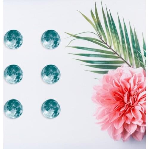 Noctilucent 3D Wall Stickers Moon Earth Planet Cartoon Decal Self Adhesive Waterproof for Children Bedroom Living Room