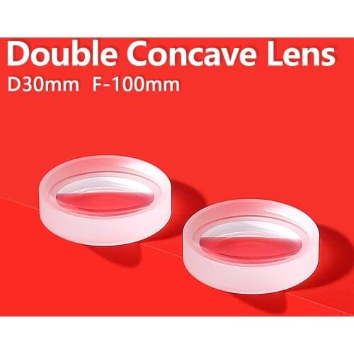 Double concave lens D30mm F-100mm antireflection coating galss Optical lens Cat eye Telescope Microscope Customizable