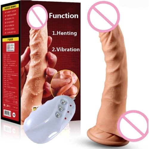 GaGu Automatic Telescopic Heating Penis Vibrator Masturbation Super Realistic Dildo Vibrator G Point Adult Sex Toys for women
