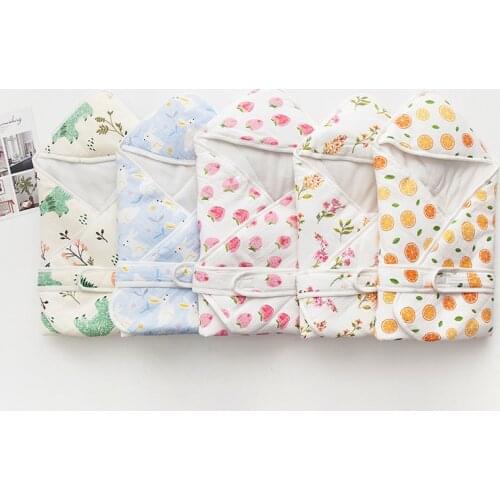 Cotton Crepe Baby Swaddle Blanket 2 Layers Infant Wrap Envelope Windproof Stroller Cover Blanket Newborn Baby Bedding Blanket