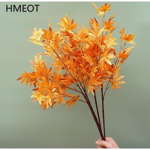 Artificial Flower Branch Maple Leaves Green Plants Fake Flower Home Decor Ornaments Wedding Photo Studio Photography Plants Tree