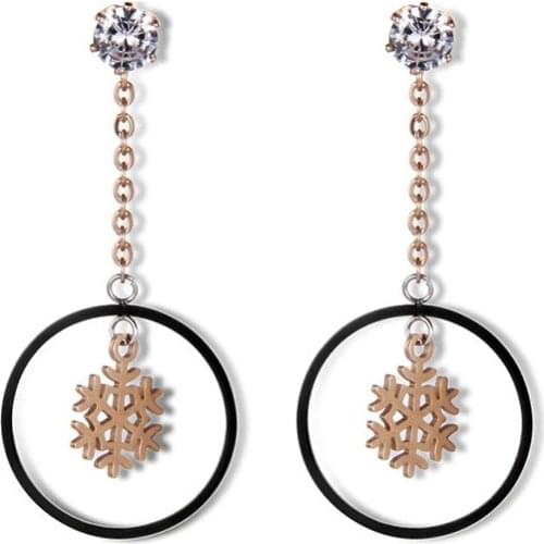 Korean Retro Round With Snow Earrings Fashion Long Statement Earring Jewelry For Women 2021 Trend Set of Earrings Jewelry Gift