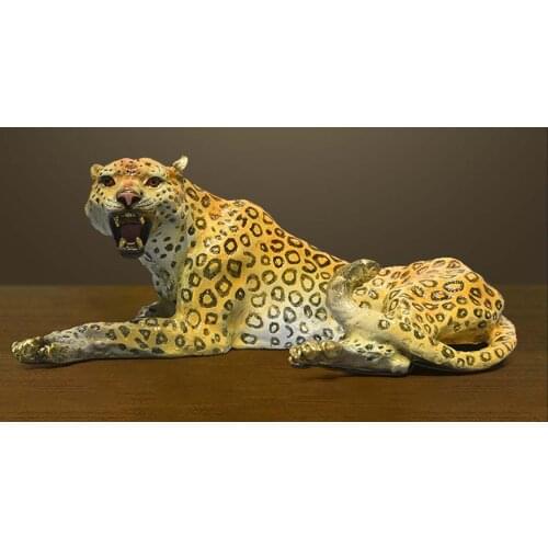 Hand made Pure copper leopard, Zhaocai leopard, handicraft ornaments, creative pure copper ornaments