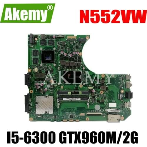 N552VW Laptop motherboard For Asus VivoBook Pro N552VW N552VX N552V original mainboard HM170 I5-6300HQ GTX960M-2GB