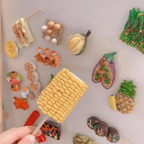 3D Cute Simulation Fruit Avocado Magnetic Message Sticker Magnet Decoration Simulation BBQ Fridge Magnet Refrigerator Stickers