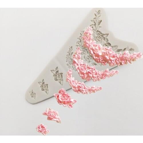 Minsunbak Cake Tools Flower Silicone Fondant Mold DIY Cake Border Decoration Chocolate Baking Mold Sugar Craft Tool