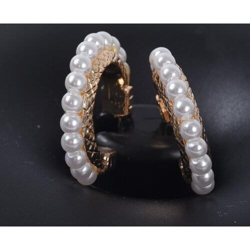 Fashion Simple Half Circle Earrings Women Brand Statement ZA Earrings Jewelry Femme korean Small Faux Pearl Dangle Earrings 2019