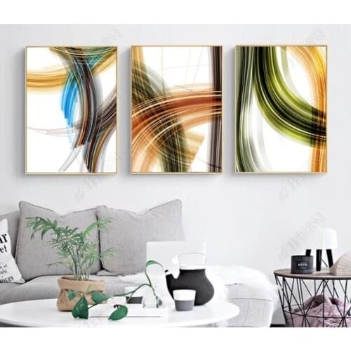 Dynamic Stripe Lines Abstract Canvas Paintings Wall Art Pictures Posters Prints Living Room Home Decor