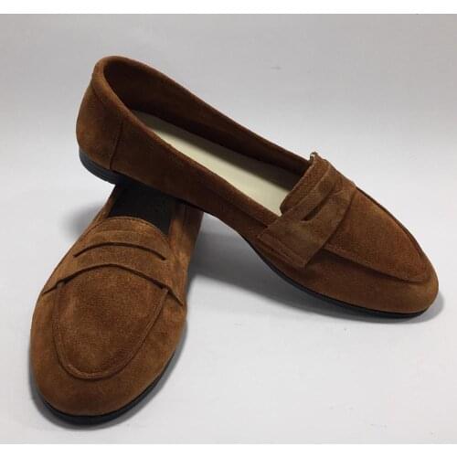 Women Genuine Leather Shallow Flats Spring Summer Autum Breathable Handmade Moccasin Ballet Shoes Famous Brand Ucci Soft Loafers