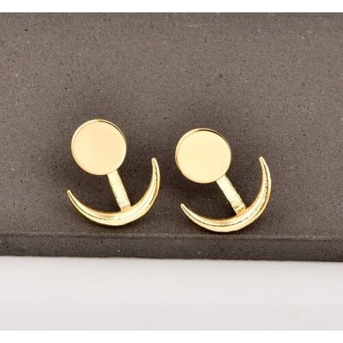 Korean New Sweet Metal Crescent Earrings for Women Fashion Vintage 2021 Female Jewelry