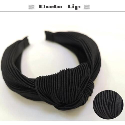 Dodo Lip Solid pleated knotted bezel bandana Style headbands headdress women party hairbands for women fahion Korean hoops Sale