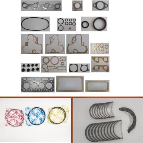 Complete repair Overhaul engine full gasket set kit crankshaft connecting rod bearing piston ring for Kubota engine: V1502