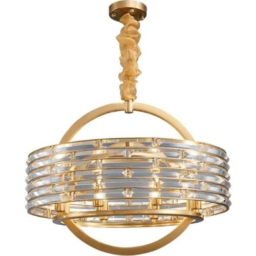 Postmodern Simple Atmosphere Lamp Crystal Chandelier Living Room Bedroom Dining Hall Aisle Wrought Iron Luster Chandeliers