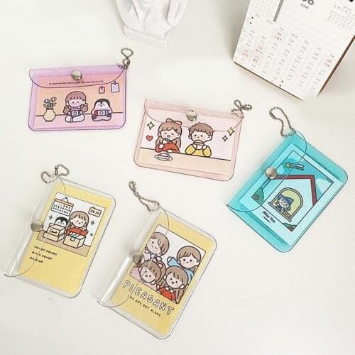 5Colors Transparent Waterproof PVC Women Card Case Business Card Holder Men Credit Card Bag ID Card Mini Wallet Girls Coin Purse