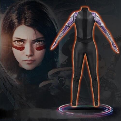 S -3xl Zentail Alita Battle Angel Cosplay Costume Alita Black Leather Uniform Set Girls Fancy Halloween Suit Carnival Women