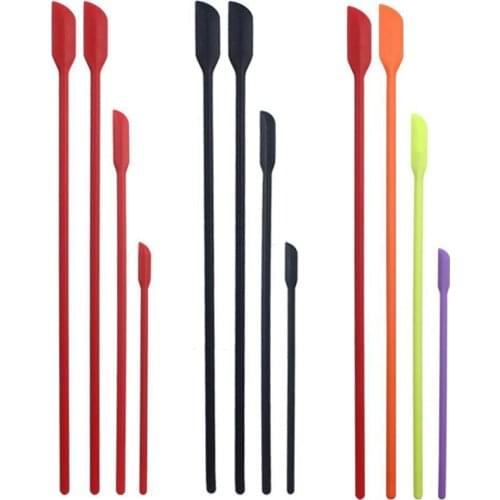 4Pcs Mini Flexible Silicone Scraper Reusable Beauty Kitchen Safe Last Drop Spatula Makeup Brushes Face Mask Brush Beauty Tools