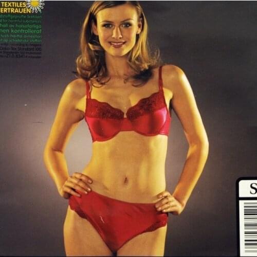 Ultra-thin seamless silk breathable bra set sexy underwear the temptation of natural silk panties red