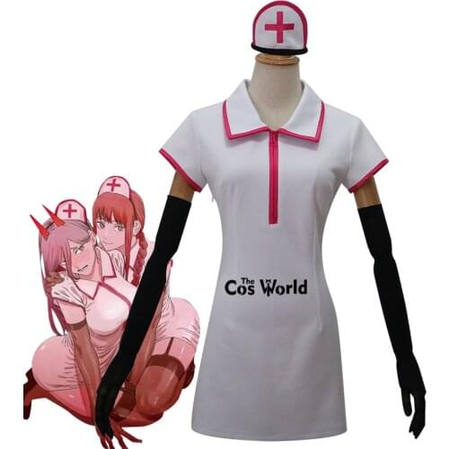 Chainsaw Man Makima Power Nurse Uniform Dress Outfit Anime Cosplay Costumes