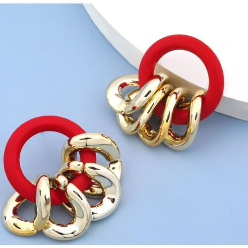 Pauli Manfi Fashion Retro CCB Resin Earrings Womens Geometric Rings Wild Drop Earring Party Jewelry Accessories