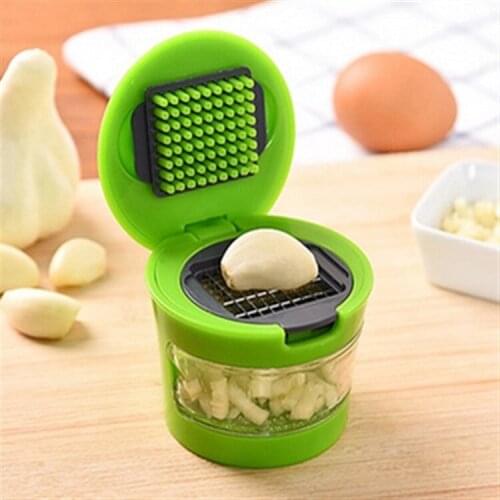 1PC Garlic Press Very Sharp Stainless Steel Blades, Inbuilt Clear Plastic Tray Kitchen Gadgets OK 0467