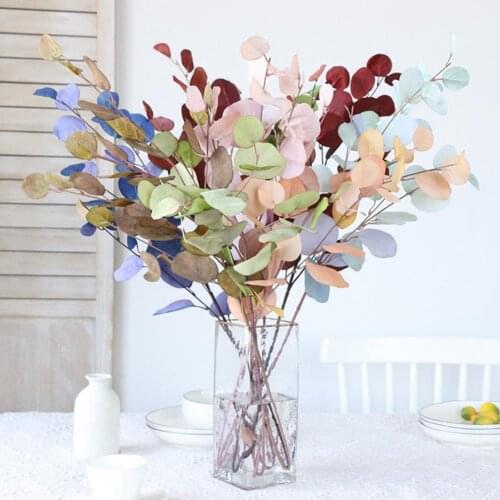 1Pc Artificial Eucalyptus Leaf Portable Beautiful Faux Silk Flower Shooting Prop Fake Plant for Table