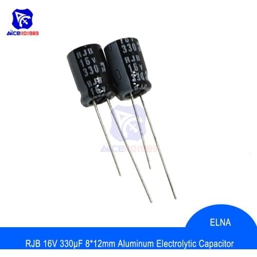 Diymore 10PCS/Lot Original ELNA Audio Capacitor RJB 16V 330μF Capacitance 8*12mm Aluminum Electrolytic Capacitor 16V330μF