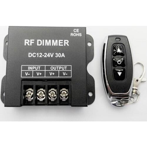 20PCS DC12-24V 30A Single Channel LED Dimmer Controller with 3Key Wirelss RF Remote Control for Single Color LED Striplight