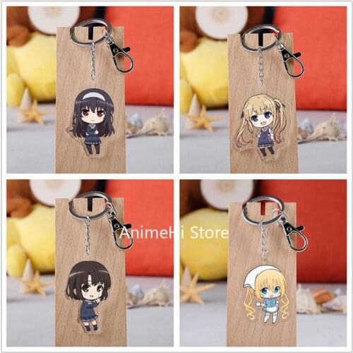 20 pcs/lot Saenai Heroine no Sodatekata Acrylic Keychain Toy Figure Katou Megumi Bag Pendant Key Ring Gifts