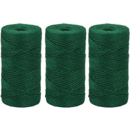 3 Roll Jute Twine Cord Natural Jute String Rope Gift Packing String Decor DIY Home Rustic Wedding Party Supply Green