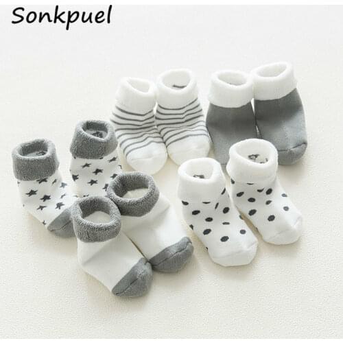 5 Pair High Quality Thicken Toddler Cartoon Comfort Cotton Newborn Socks Winter Kids Boy New Born Baby Girl Socks Meia Infantil