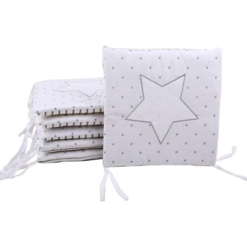 6pcs Stars Design Baby Bed Thicken Bumper Set Crib Around Cushion Cot Protector Pillows Newborns Room Decor