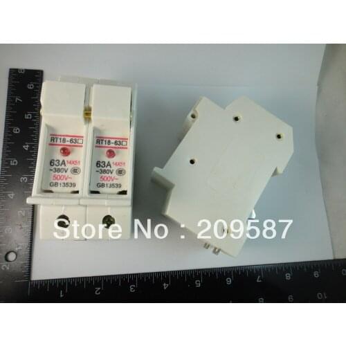 63A New Cylindrical Fuse Holder 2P With LED RT18-63X