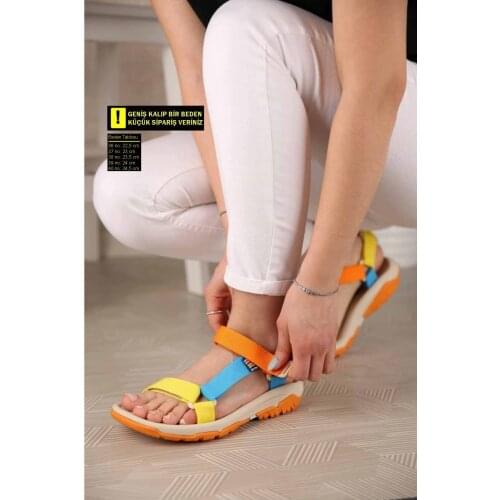 2021 Women Summer Shoes Sandals Flat Beach Sandals Velcro Fashion Outdoor Casual Sandals Open Toe Sandalias Zapatillas Mujer