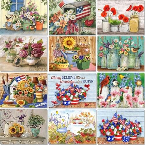 XUEQIXIAOZU 5D DIY Flower Diamond Painting Full Square Round Landscape Diamond Embroidery Crafts Mosaic Kit Handmade Decoration