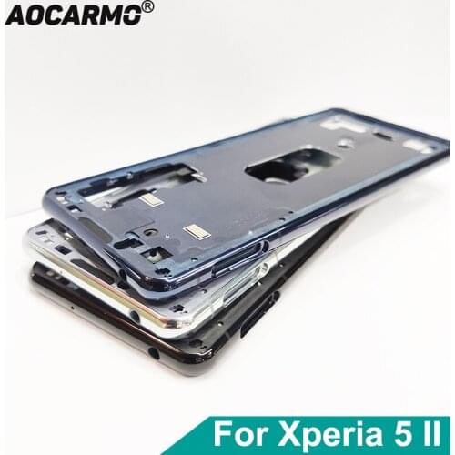 Aocarmo For Sony Xperia 5 II / X5 ii Middle Frame Chassis Bezel Bracket Panel Metal Plate SO-52A SOG02