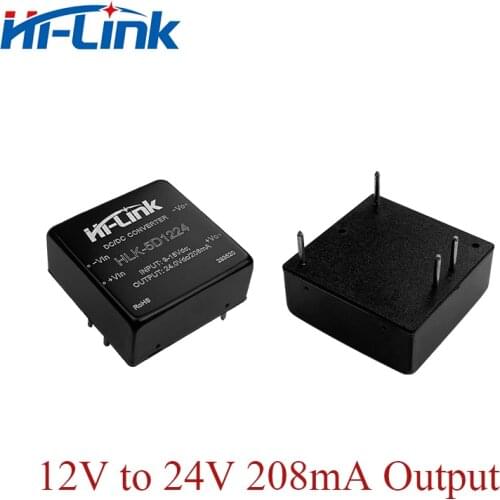 Free Ship 10pcs/lot HiLink 12V to 24V 208mA DC DC isolated power supply HLK-5D1224