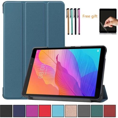 2020 Case For Huawei MatePad T8 Cover Kobe2-L03 KOB2-L09 8 pu Leather Funda Tablet Slim Folding Stand Shell Capa Coque+film+pen