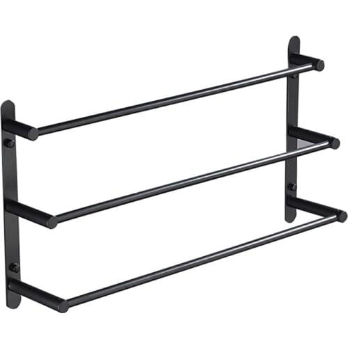 Sus304 Stainless Steel Black Towel Rack 3 Layers Towel Hangers Bathroom Products Black Finish Bathroom Accessories Pendant