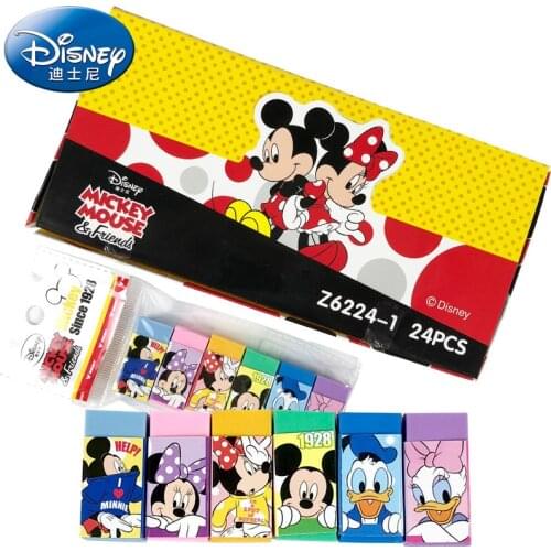 Disney Stationery Mickey Minnie Pixar Cartoon Pencil Eraser Kids Eraser Christmas Gifts Prizes for Kids Eraser Sets 6Pcs/pack